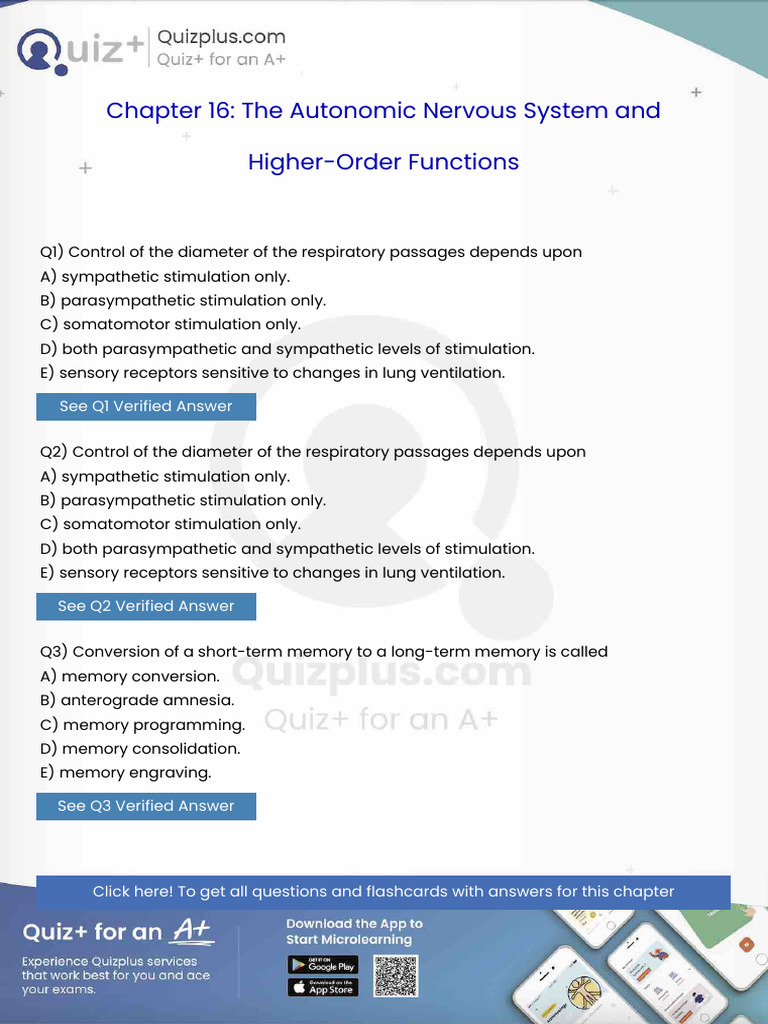 Control of the Diameter of the Respiratory Passages Depends Upon | PDF