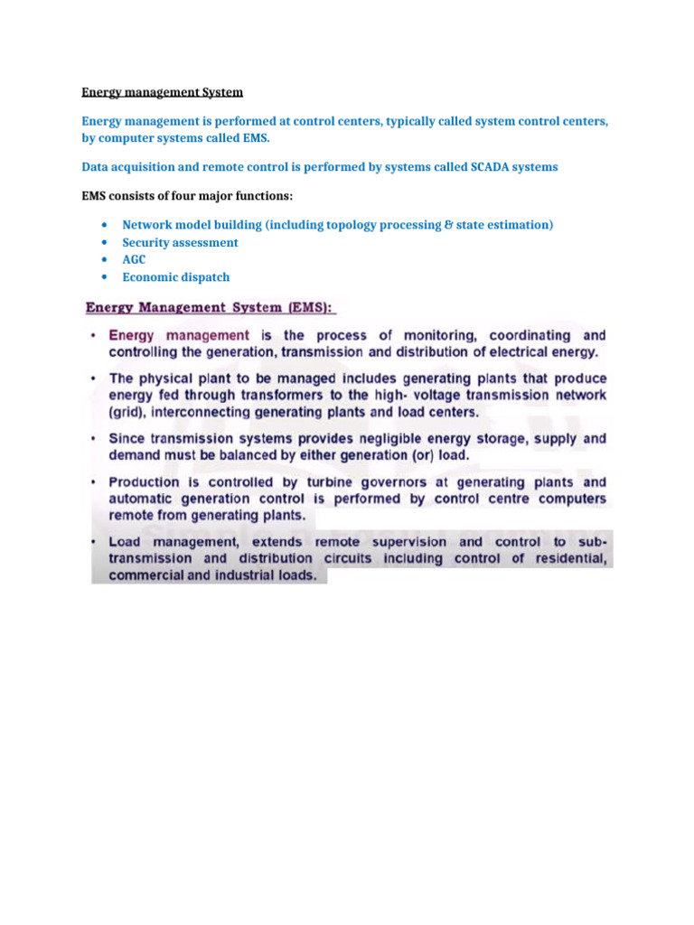 EMS& SCADA notes | PDF