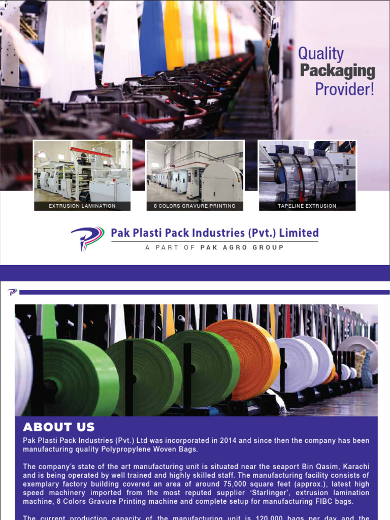 Pak Plasti Pack Industries Pvt. Limited Company Profile | PDF ...