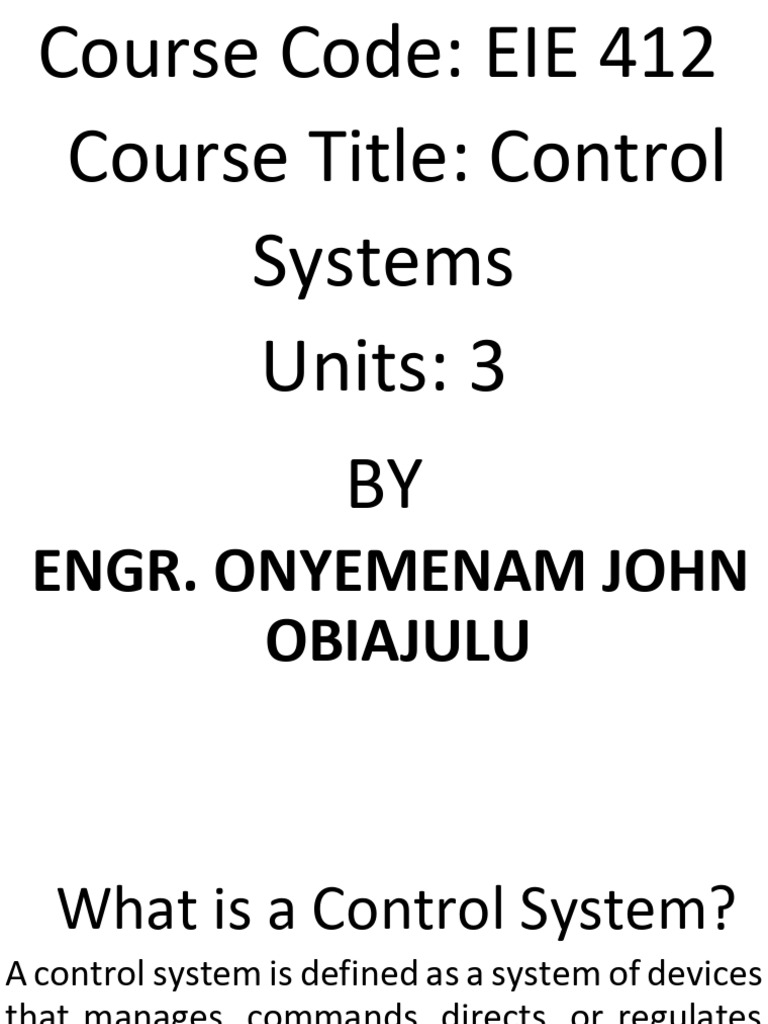CONTROL ENGINEERING NOTE | PDF | Feedback | Mathematical Analysis