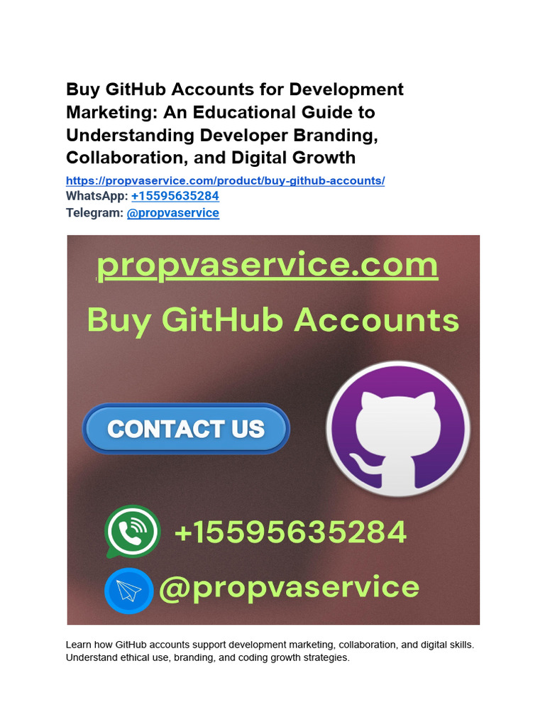 Buy Aged US GitHub Accounts for Development Marketing | PDF | Learning ...