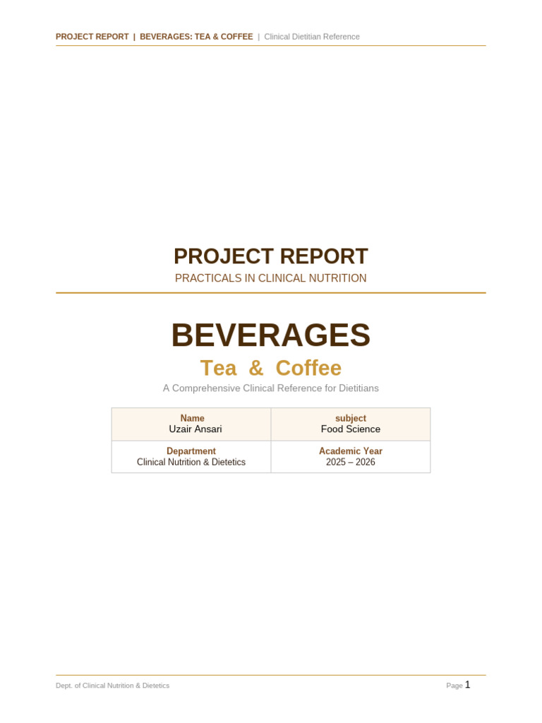 Beverage Project Report (1) | PDF | Coffee | Caffeine