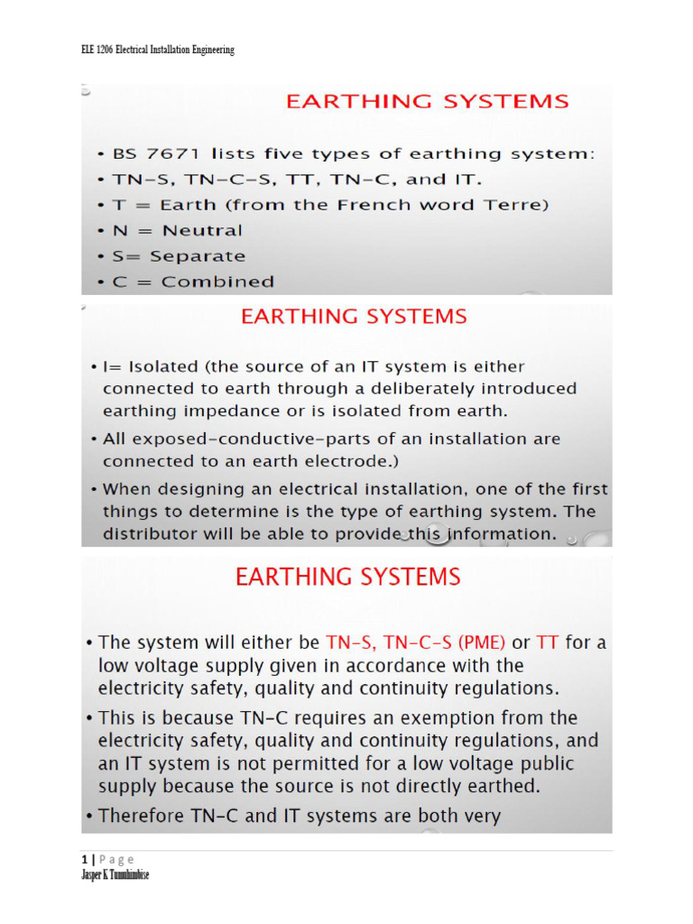Earthing Systems - ELE 1206 | PDF