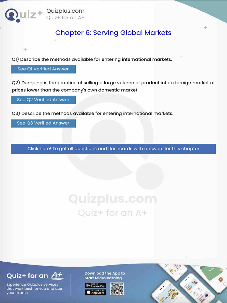 Describe the Methods Available for Entering International Markets | PDF ...