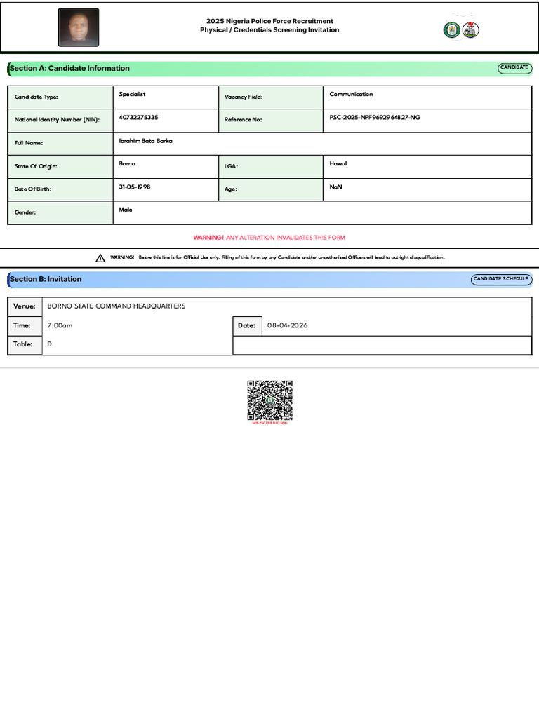 PoliceServiceCommissionApplicationPortalNigeriaPoliceForceRecruitment ...