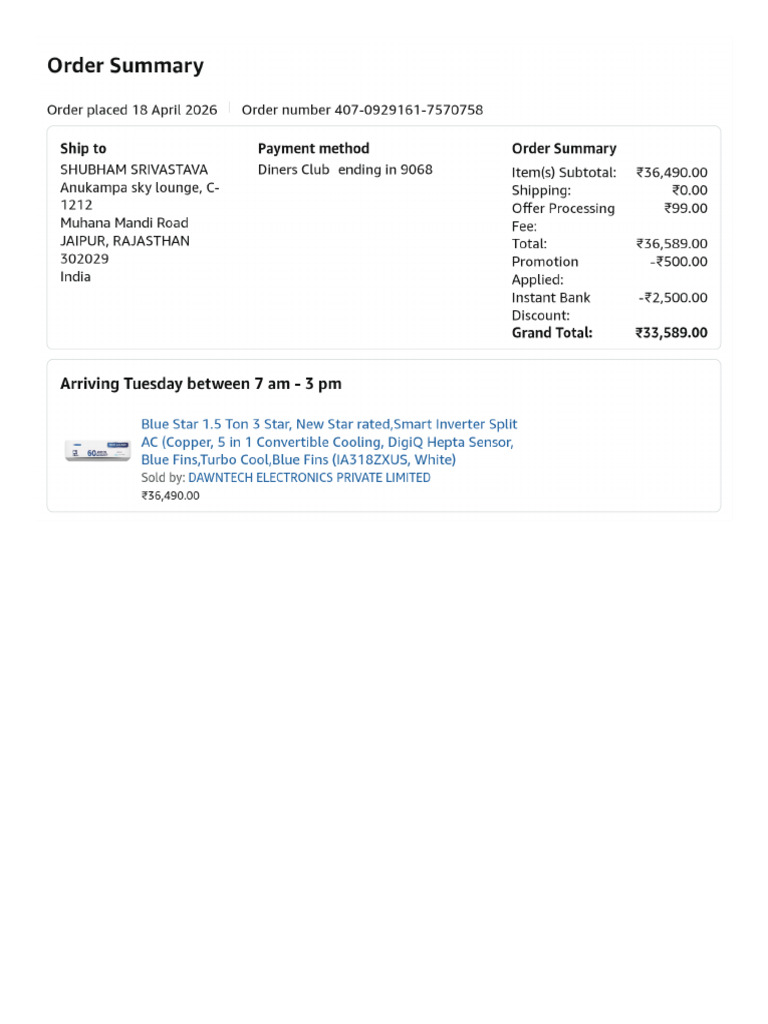 AC Invoice | PDF