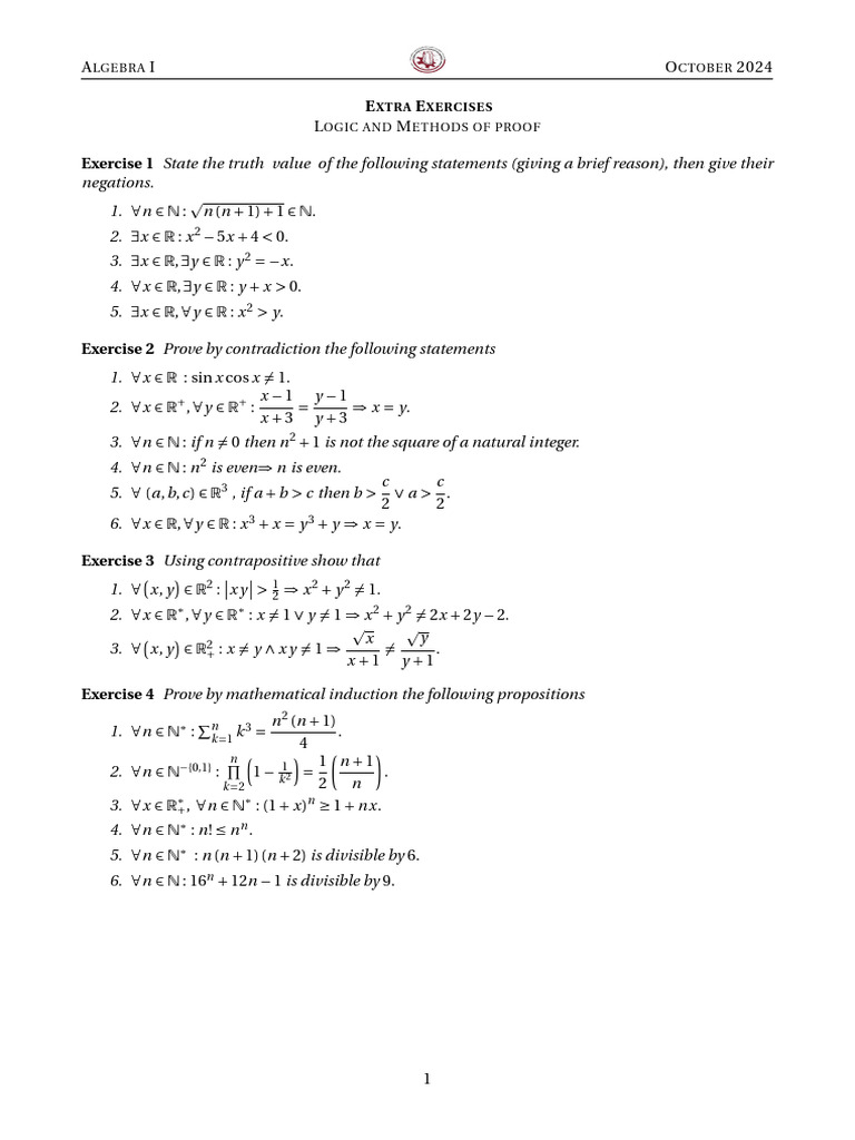 Extra Exercises | PDF