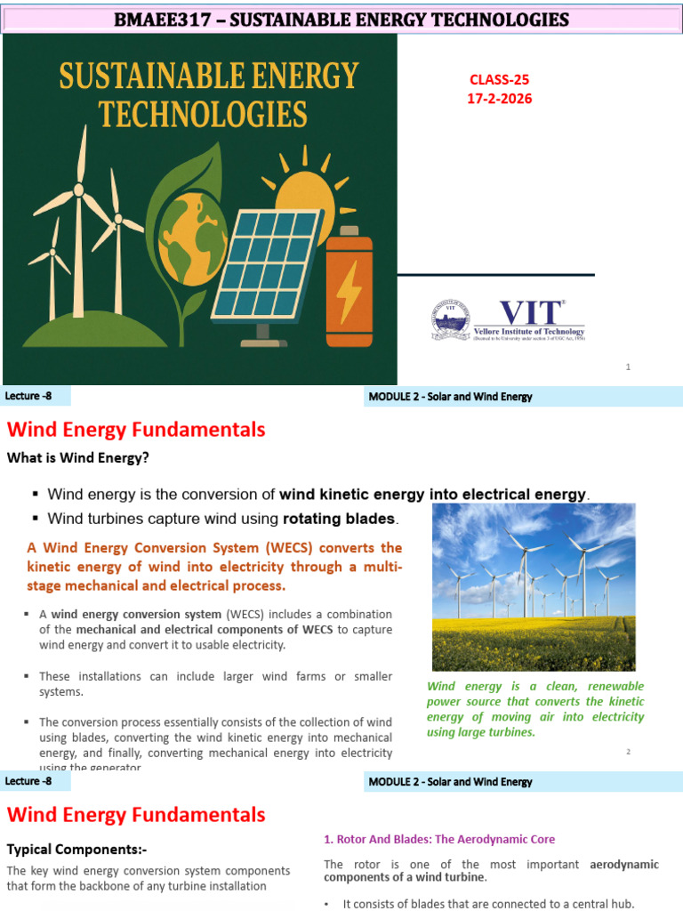 Module 2 Lecture 8 Wind | PDF | Wind Turbine | Wind Power