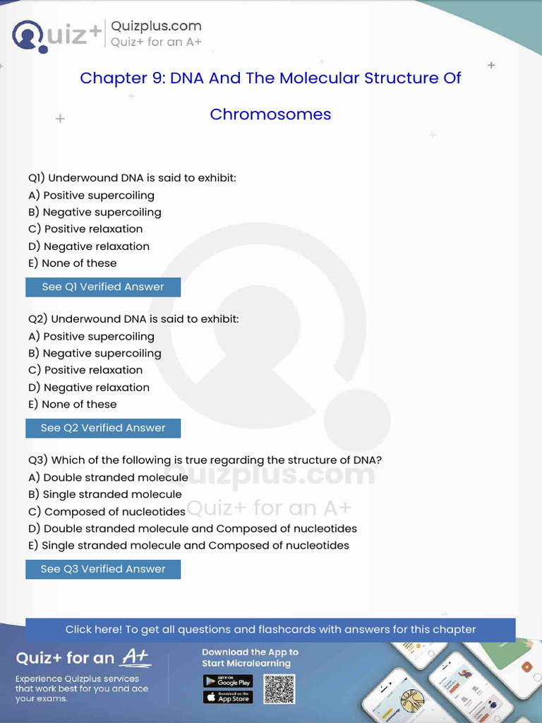 Underwound Dna is Said to Exhibit | PDF | Genetic Linkage | Dna