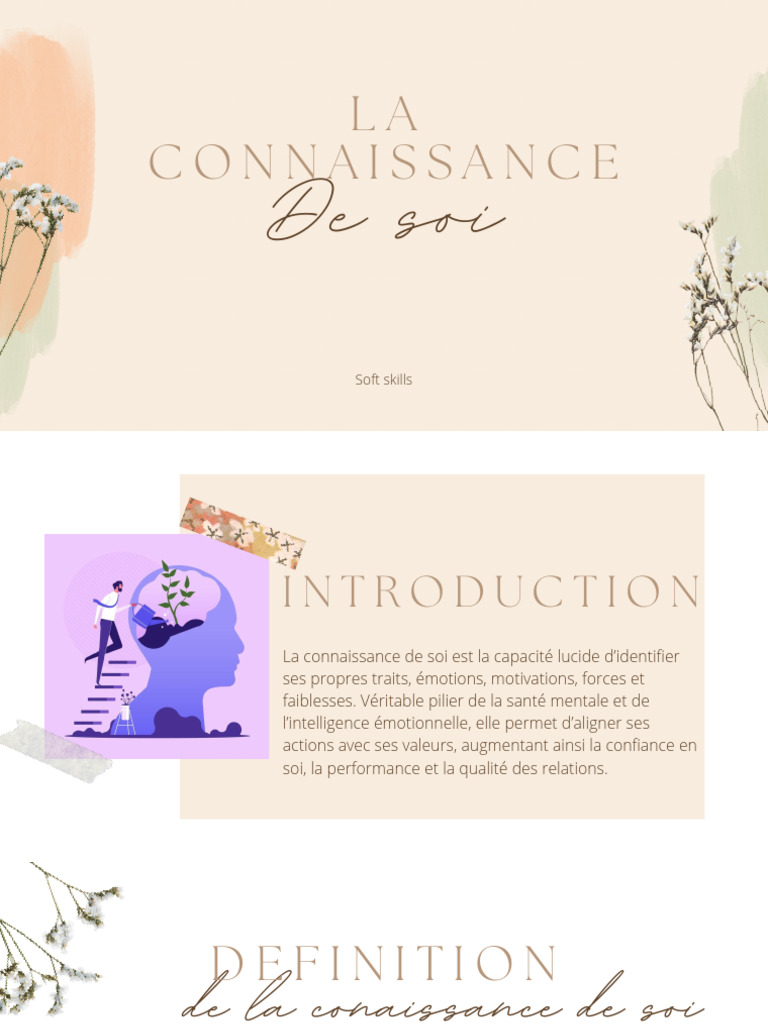 Floral, Feminine & Calm Self-Introduction Presentation | PDF | Émotions ...