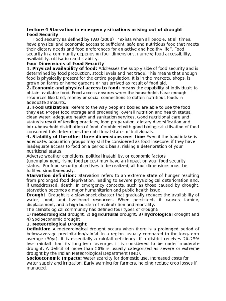 Lecture 4 Drought & Locust | PDF | Drought | Food Security