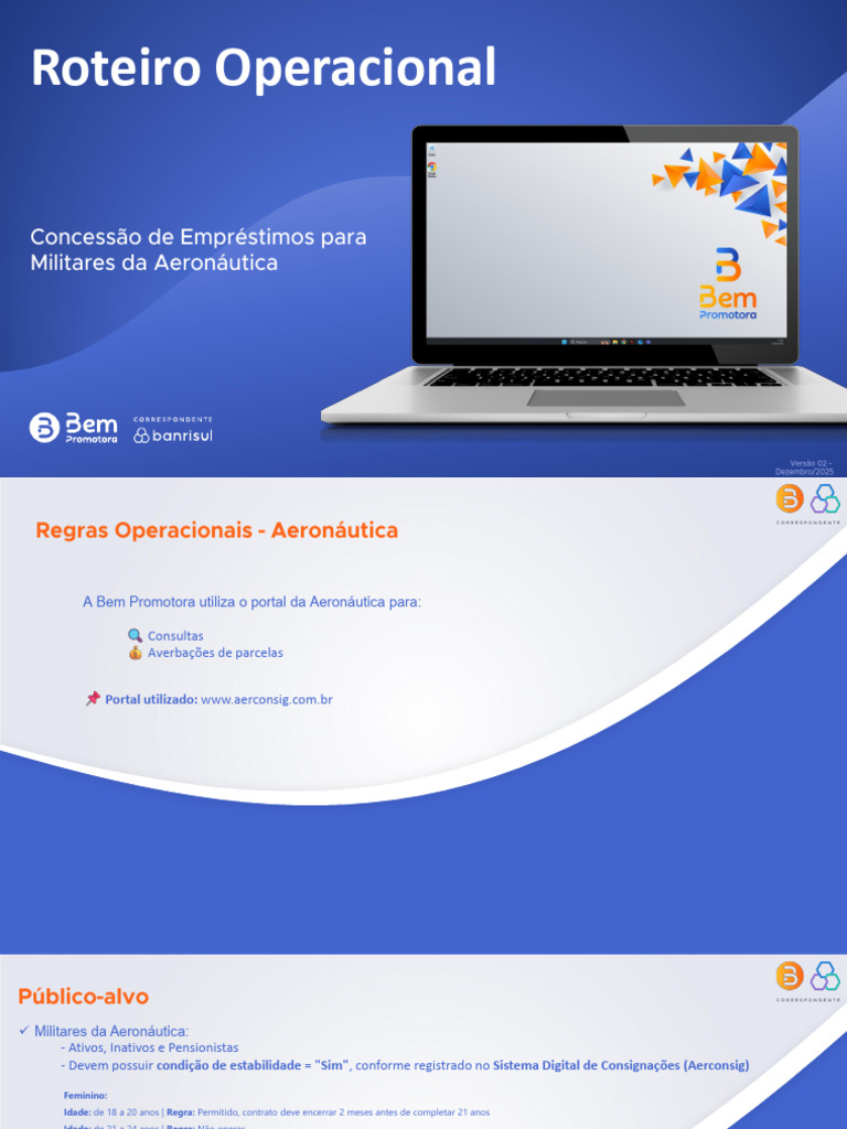 Roteiro Operacional Concess - o de Empr - Stimos para Militares Da ...
