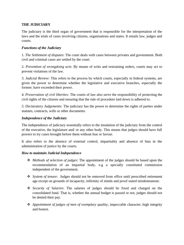 The Judiciary (Structure of Government) | PDF | Judiciaries | Justice