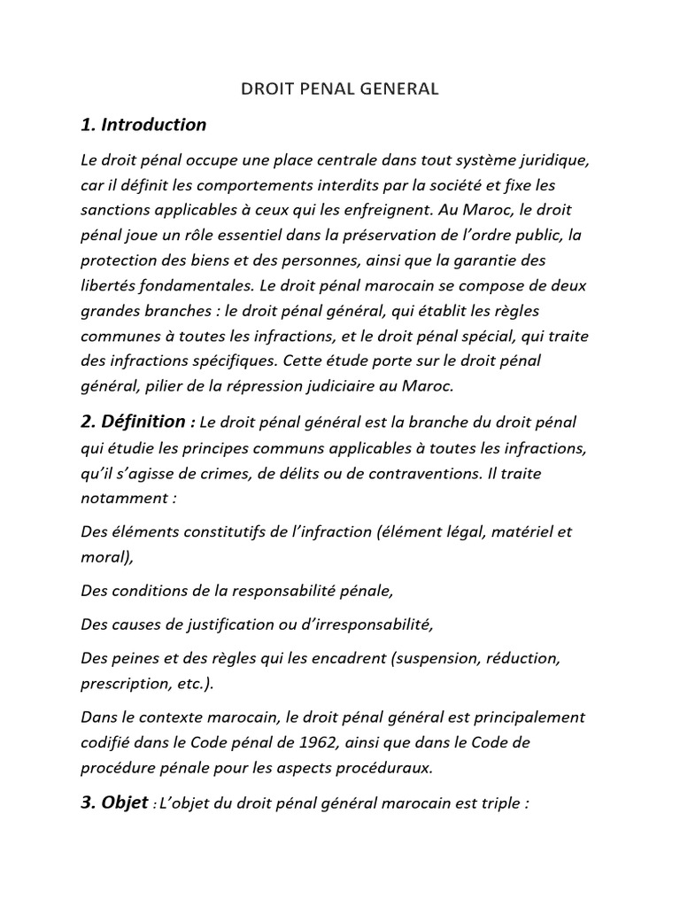 Droit Penal General | PDF | Loi criminelle | Crimes