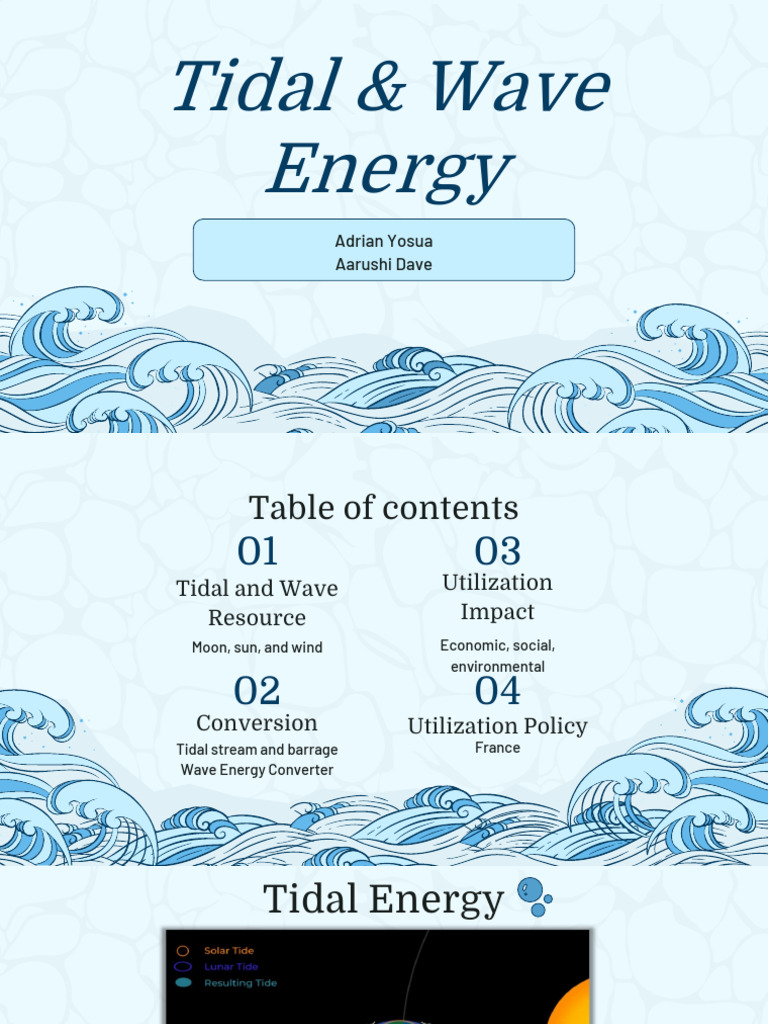 Tidal and Wave Energy_Final | PDF | Tide | Renewable Energy