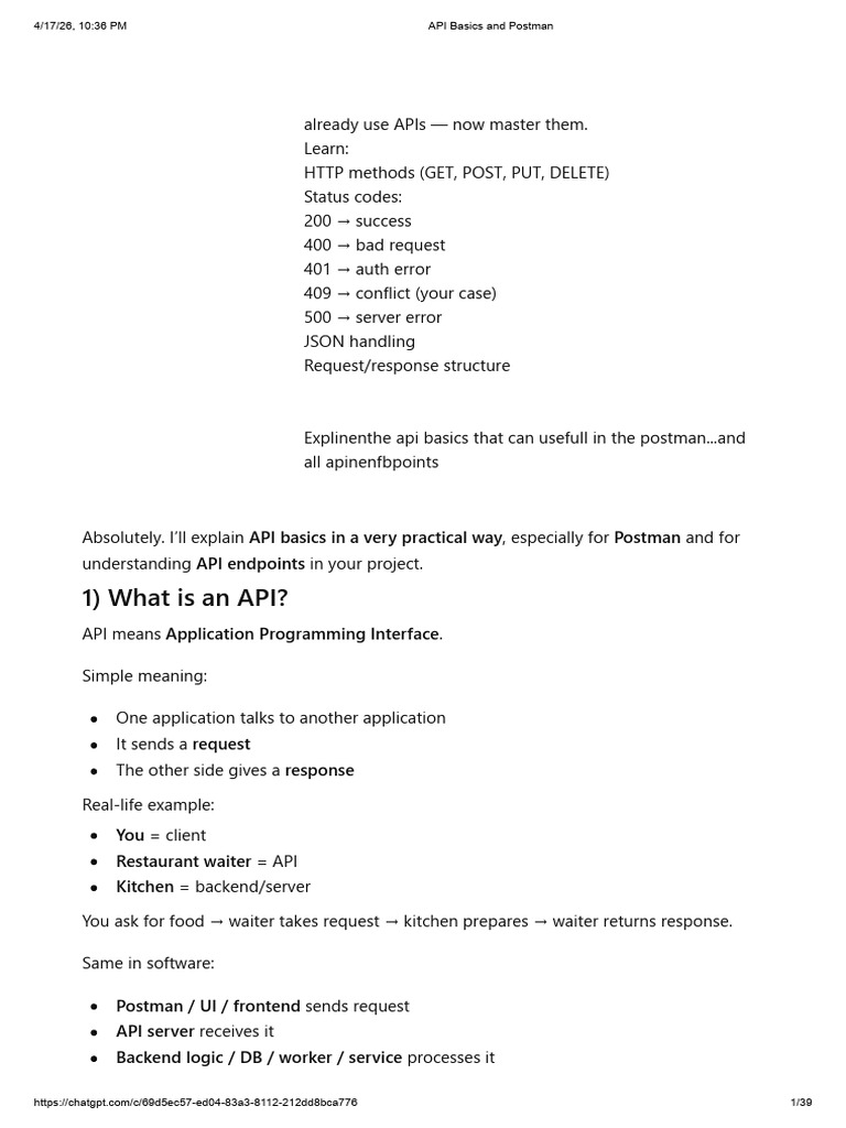 API Basics and Postman | PDF | Json | Computer Programming