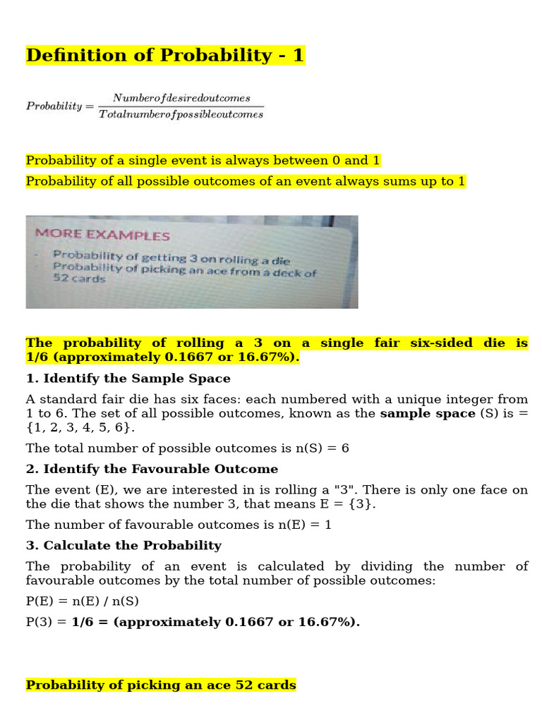 Definition of Probability | PDF | Probability | Mathematics