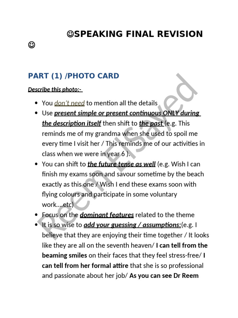 Speaking Final Revision (1) | PDF | Linguistics
