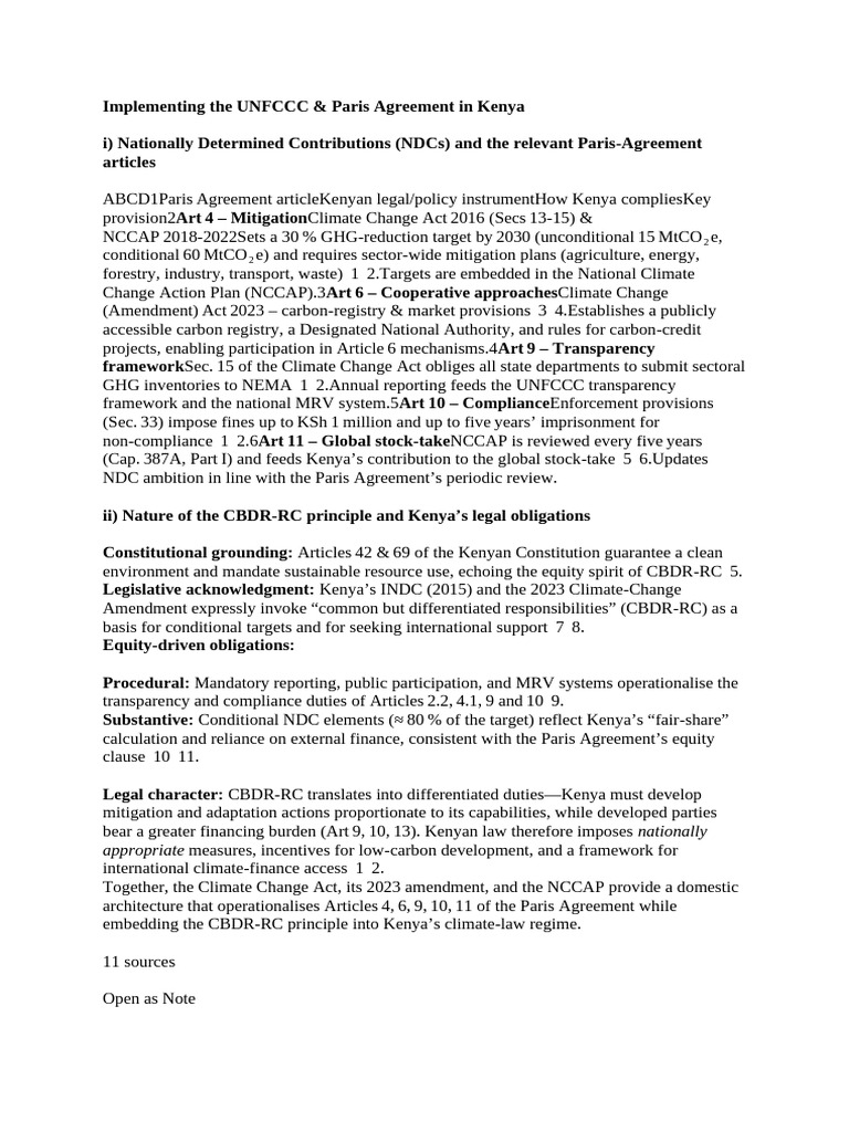 Implementing the UNFCCC | PDF | United Nations Framework Convention On ...