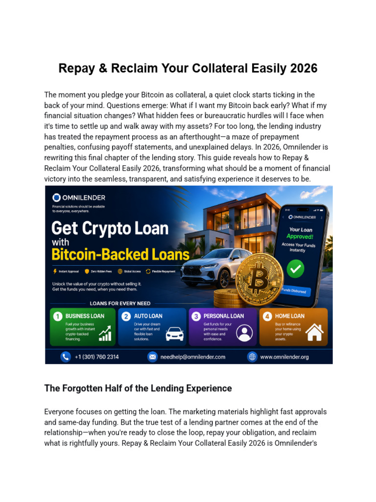 How to Avoid Common Bitcoin Loan Mistakes in 2026 | PDF | Loans | Debt