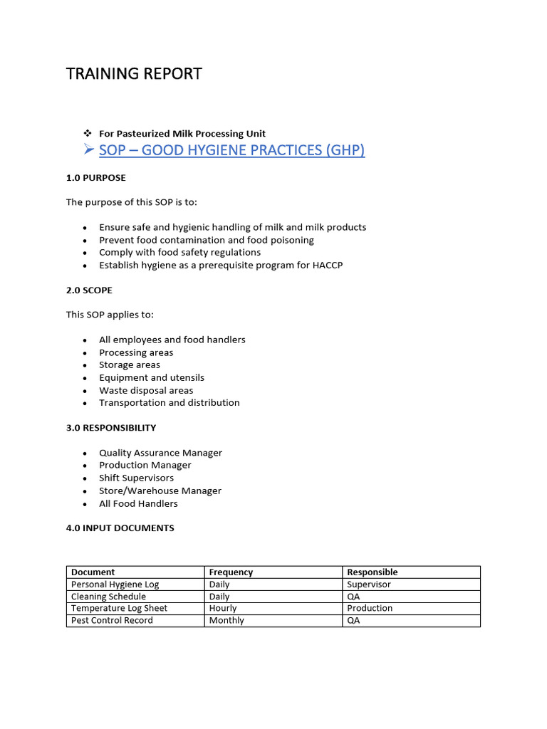 Training Report Audit | PDF | Audit | Food Safety