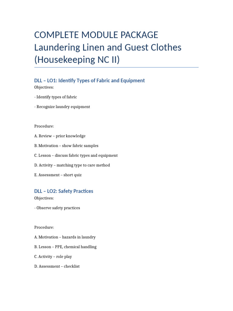 Complete Laundry Module Package | PDF