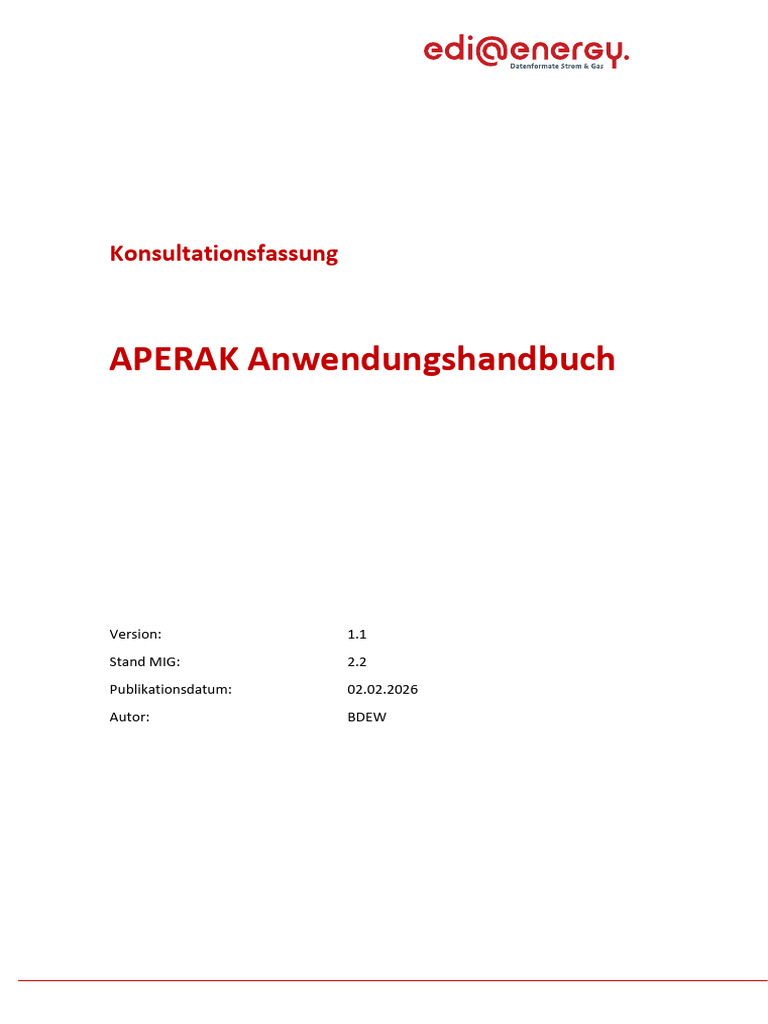 APERAK AHB 1 1 Konsultationsfassung 20260202 | PDF