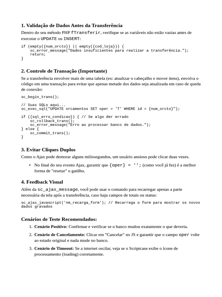 Checklist de Testes e Segurança No ScriptCase | PDF
