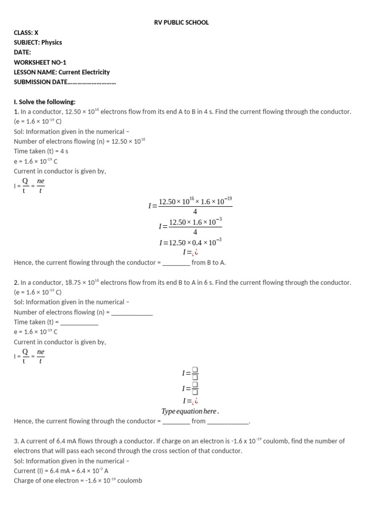 10 Current Electricity | PDF | Electric Current | Electrical Resistance ...