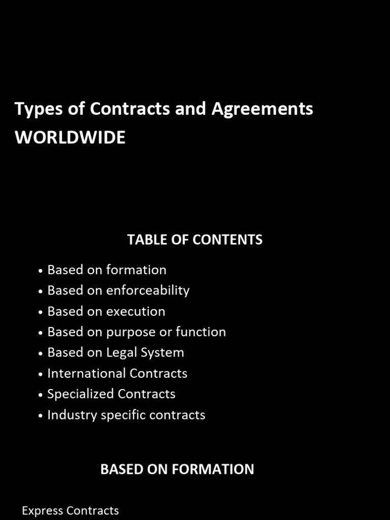 Types of Contracts 1734565637 | PDF