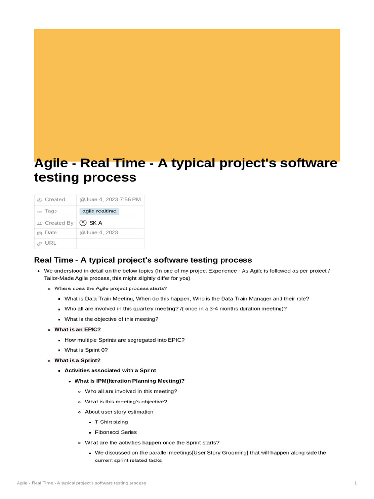 26 Agile - Real Time - A Typical Projects Software Testing Process ...