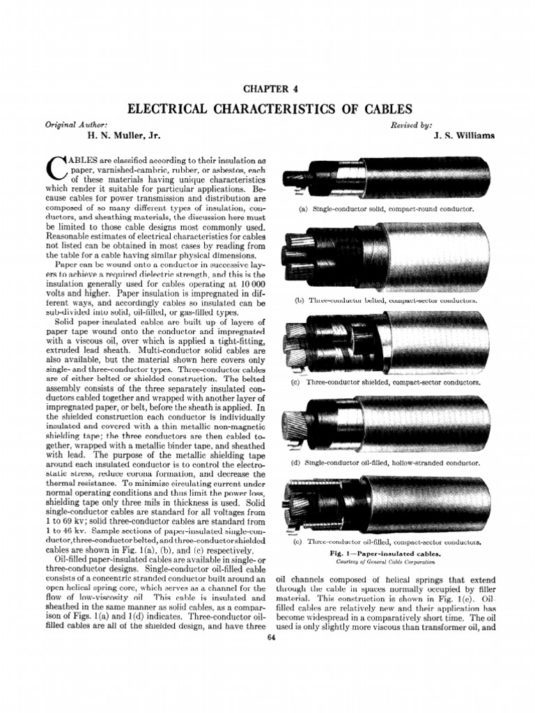 Electrical Characteristics of Cables | PDF | Electrical Conductor ...