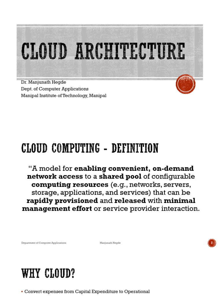 Slideset 2 - Introduction and Architecture | PDF | Cloud Computing ...
