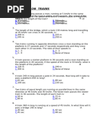 Train Length and Speed Problems | PDF | Speed | Train