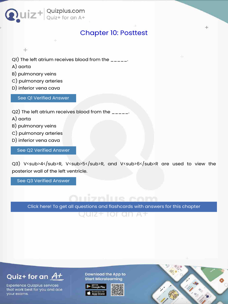The Left Atrium Receives Blood From The | PDF | Atrium (Heart ...