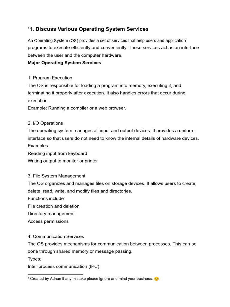 Operating System(OS) Assignment 1 (1) | PDF | Process (Computing ...