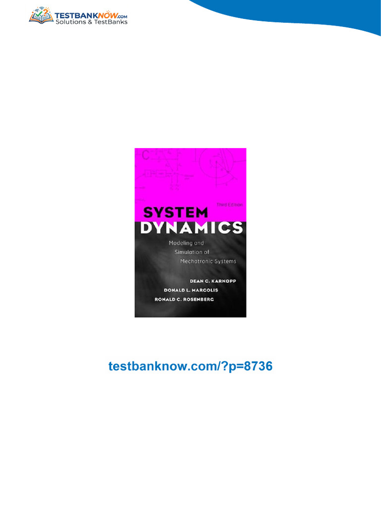 Solutions Manual to accompany System Dynamics 3rd edition 9780471333012 ...