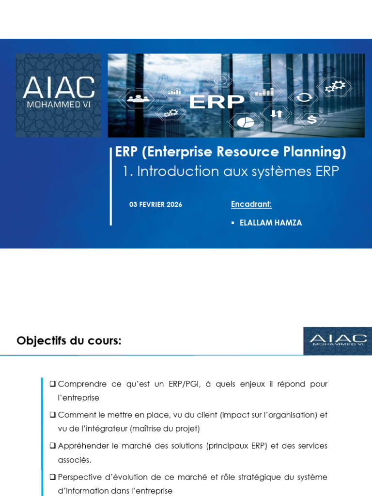1. Introduction Aux Systèmes ERP | PDF | Progiciel de gestion intégré ...