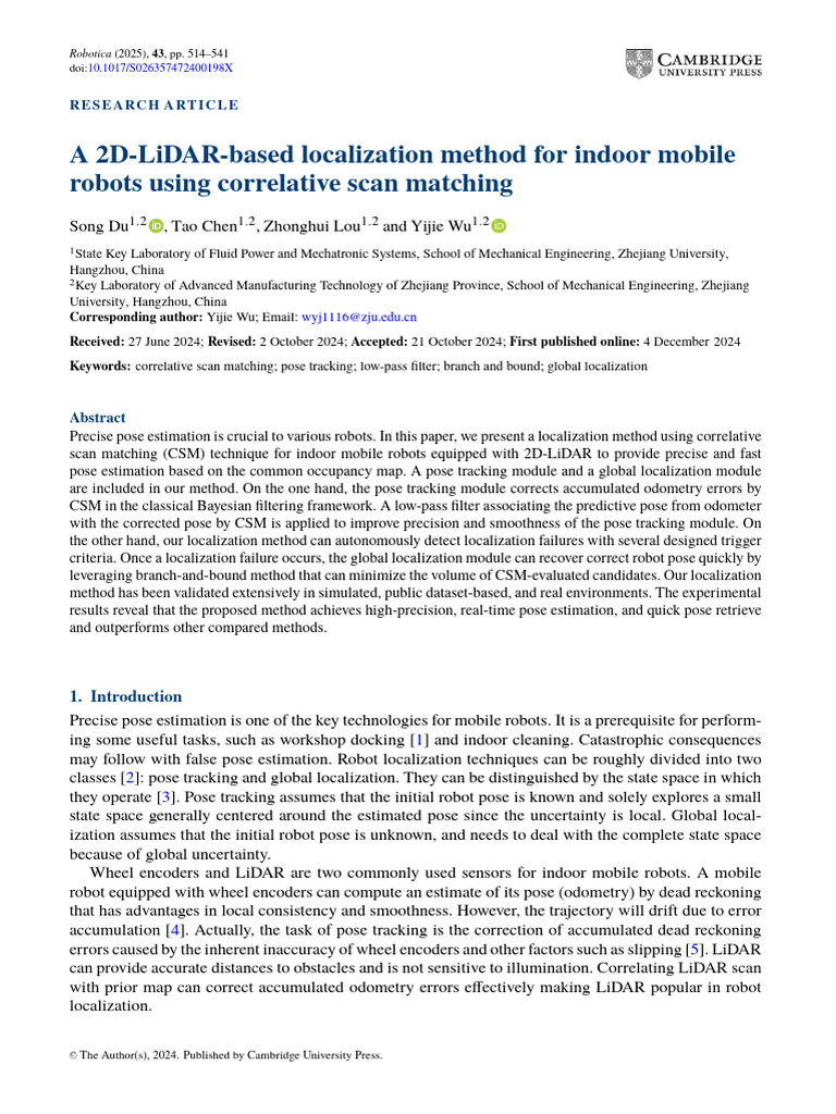 A 2D-LiDAR-based Localization Method for Indoor Mobile Robots Using ...