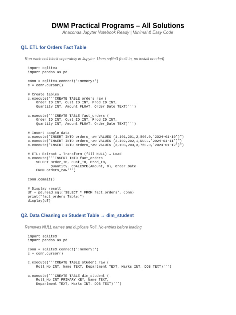 DWM Solutions Q9 Updated | PDF | Information Retrieval | Databases