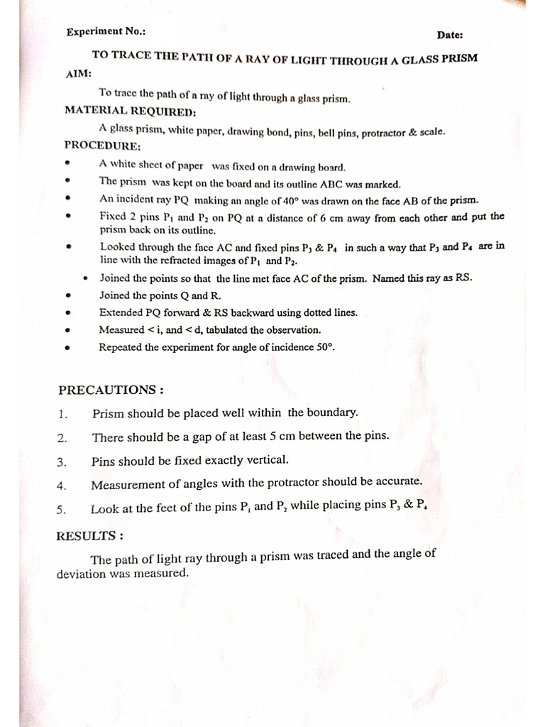 Class 10 Physics Practical Manual 2026-27 | PDF