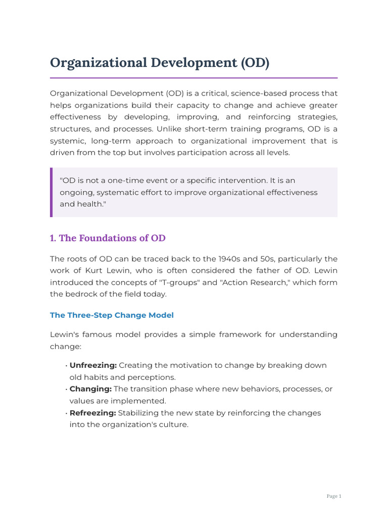 Organizational_Development_Summary_3_Pages | PDF | Organization ...