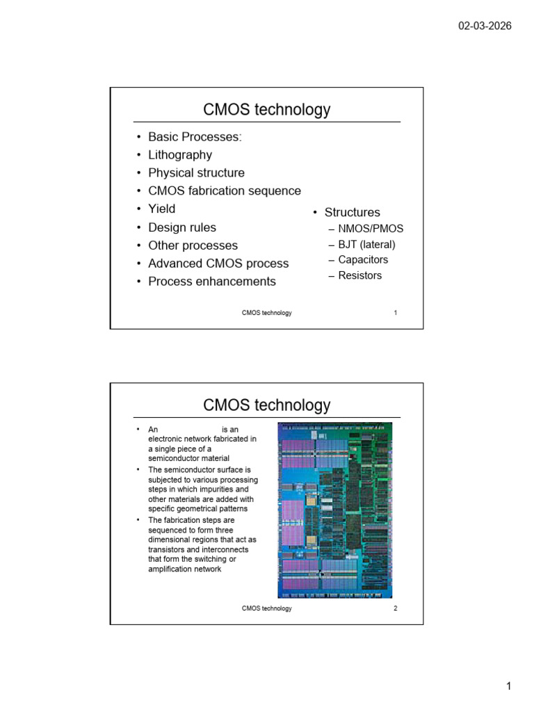 Lecture-06 Cmos | PDF | Semiconductor Device Fabrication | Photolithography