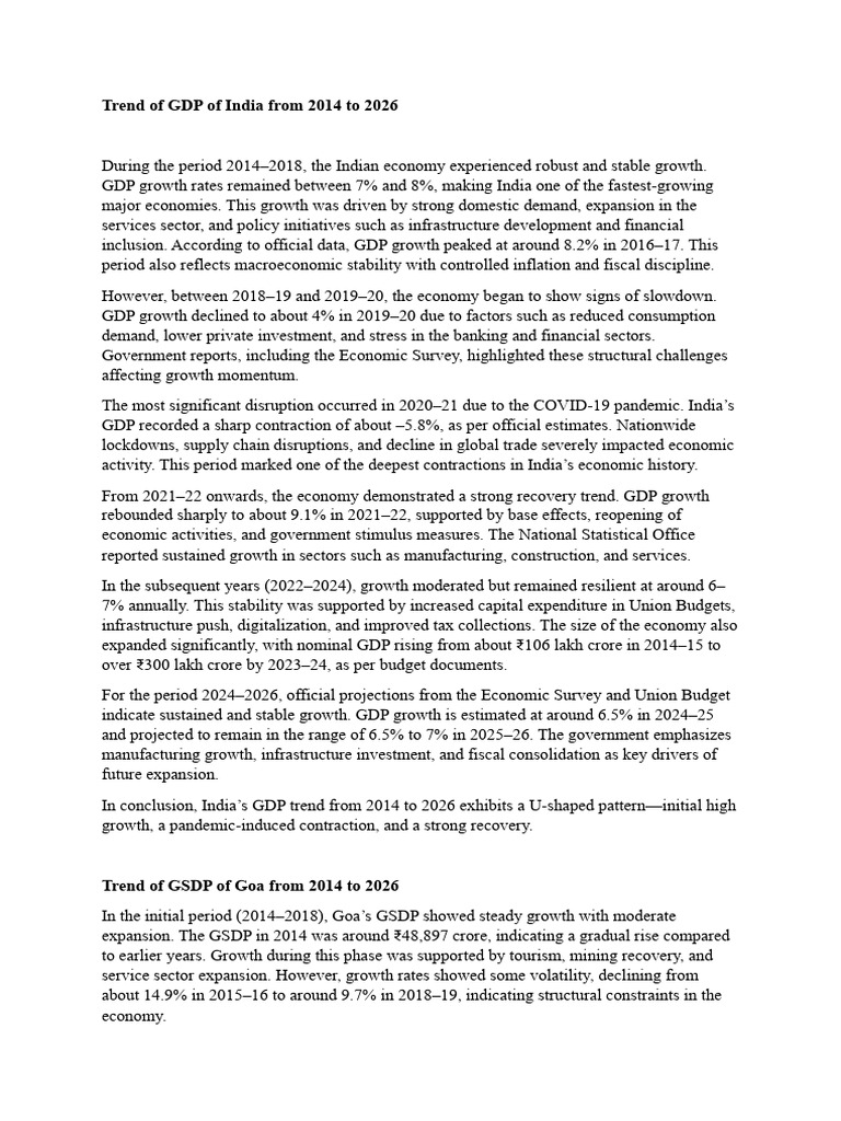 Trends Note | PDF | Recession | Economic Growth