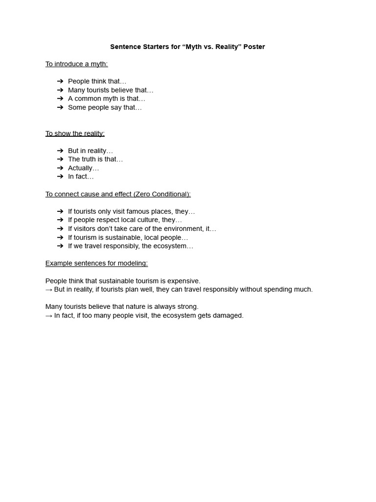 Sentence Starters | PDF