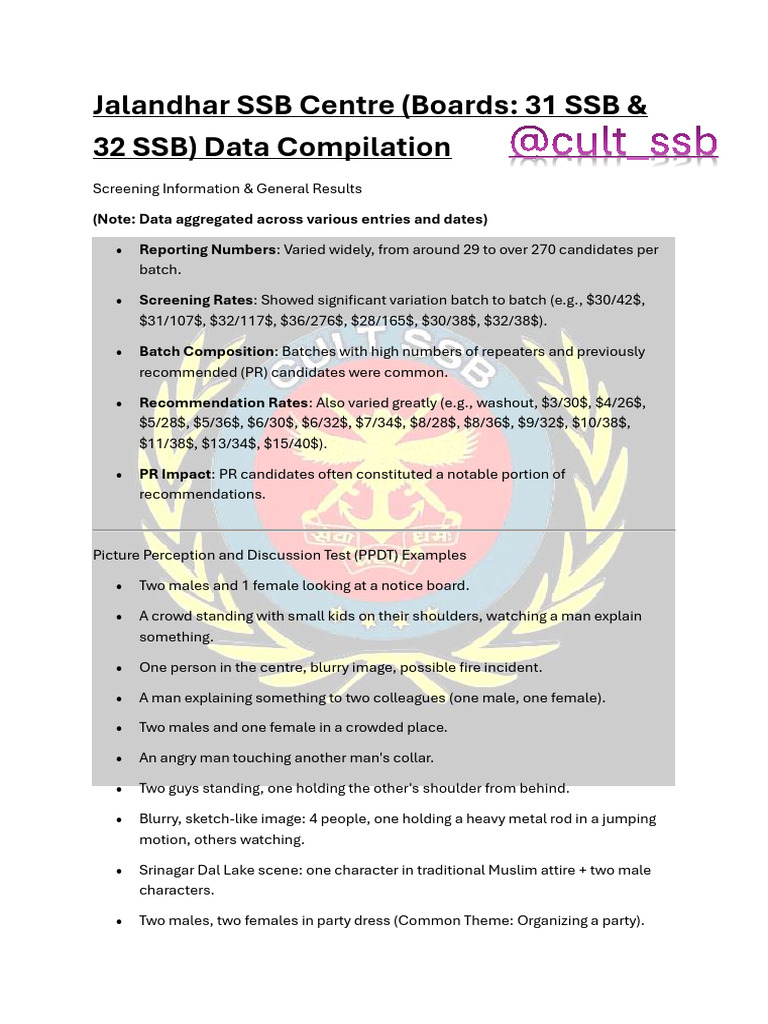 Jalandhar SSB Centre | PDF | Artificial Intelligence | Intelligence (AI ...