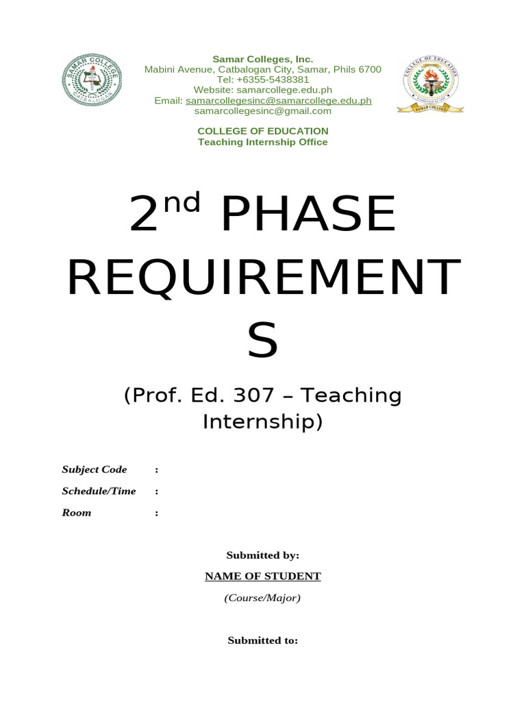 Second Phase Cover Page | PDF