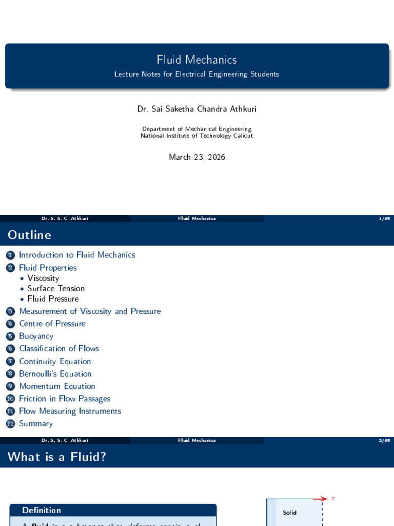 Fluid Mechanics | PDF | Fluid Dynamics | Viscosity