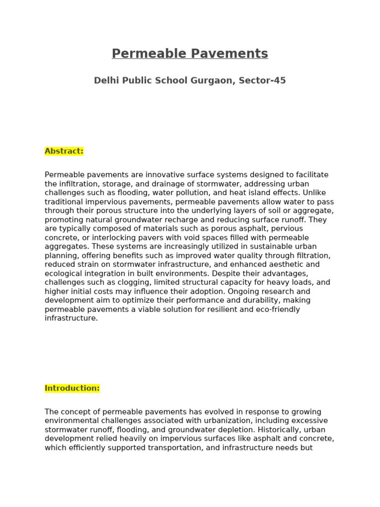 Permeable Pavements | PDF | Earth Sciences | Environmental Science