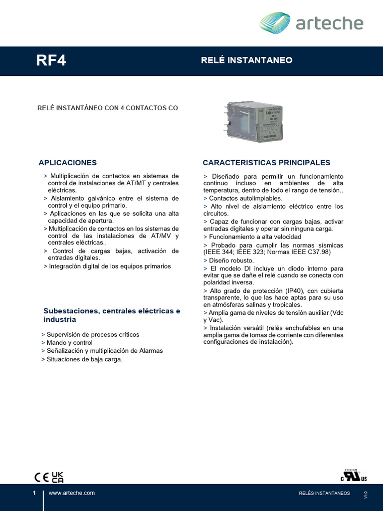 Arteche Ds Rf4 Es | PDF | Relé | Hertz